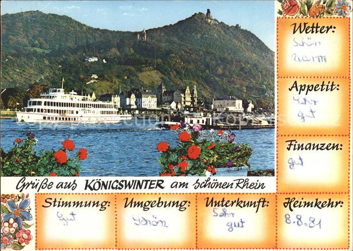 Koenigswinter Rhein Schiffe