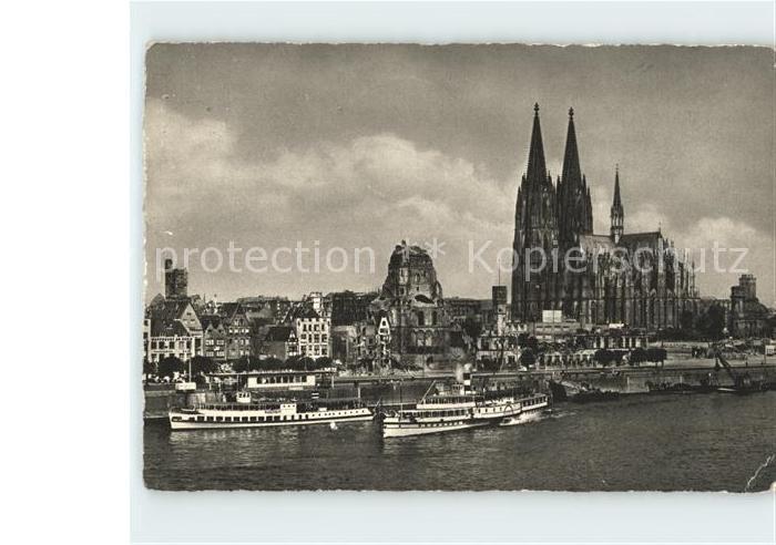Koeln Rhein Dom Rheinufer