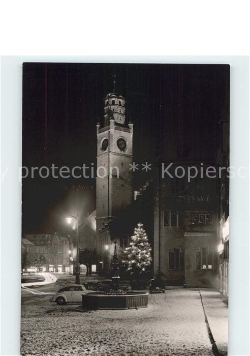 Ravensburg Wuerttemberg Marienplatz mit Rathaus Blaserturm