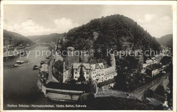 Herrnskretschen Boehmen Station Schoena