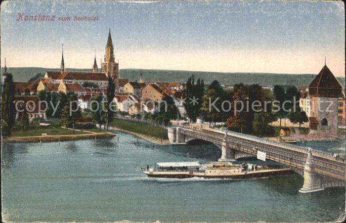 Konstanz Bodensee Blick vom Seehotel Bruecke