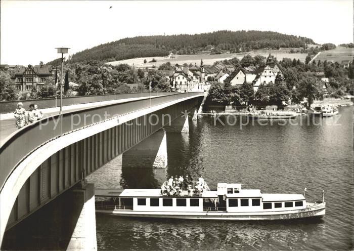 Saalburg Saale Bruecke Schiff