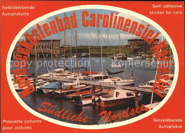 Carolinensiel-Harlesiel Ostfriesland Hafen Boote Autoplakat