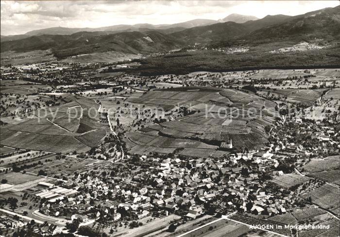 Auggen Fliegeraufnahme Gasthaus Weinstube zur Krone