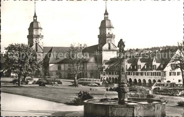 FREUDENSTADT BW Kirche Marktplatz Brunnen