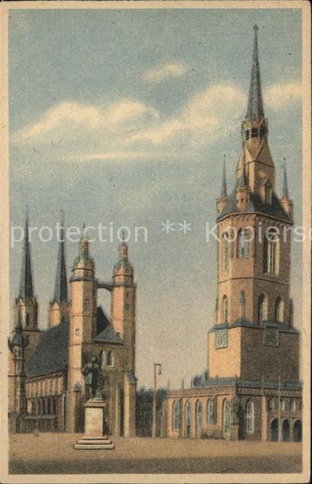 Halle Saale Fuenf Tuerme Marktplatz