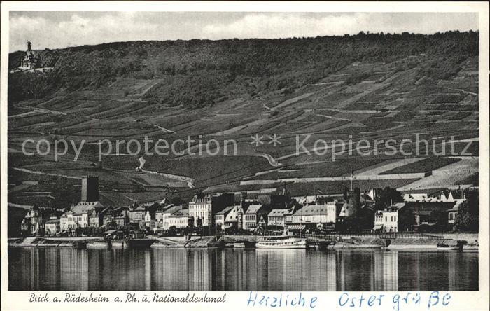 Ruedesheim Rhein mit Nationaldenkmal