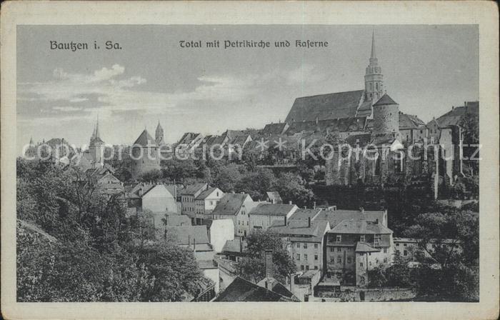 Bautzen Sachsen mit Petrikirche und Kaserne