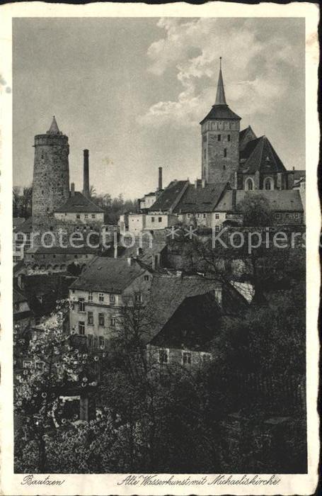 Bautzen Sachsen alte Wasserkunst mit Nickolaikirche