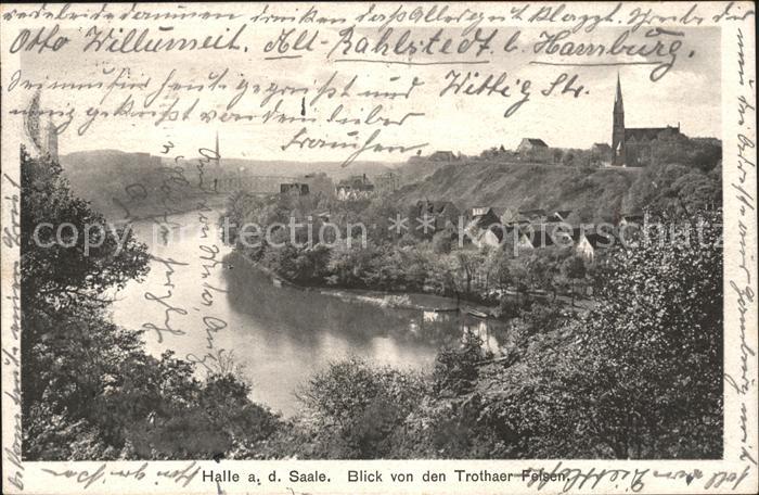 Halle Saale Blick von Trothaer