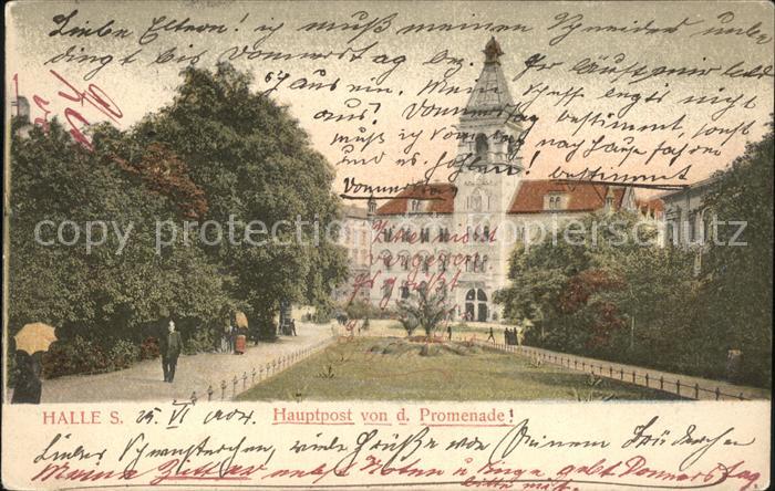 Halle Saale Hauptpost von der Promenade