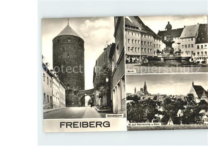 Freiberg Sachsen Donatstrum Markt Petrikirche
