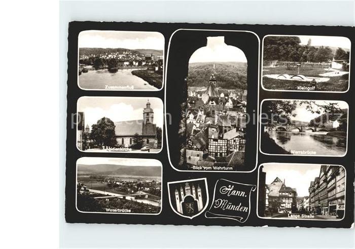 Hann. Muenden Minigolf Wehrturmblick Lange Strasse Weserbruecke