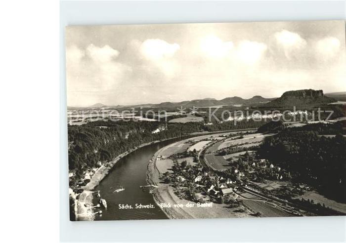 Saechsische Schweiz Blick von Bastei