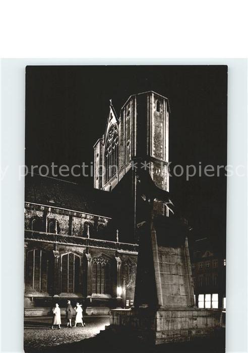 BRAUNSCHWEIG  CITY Dom und Burgloewe bei Nacht