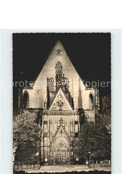 LEIPZIG Sachsen Thomaskirche bei Nacht