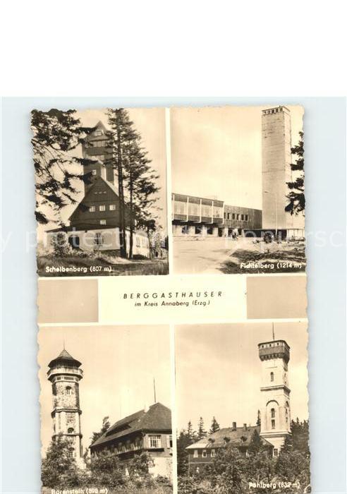 Fichtelberg Oberwiesenthal Scheibenberg Berggasthaeuser im Kreis Annaberg Baeren