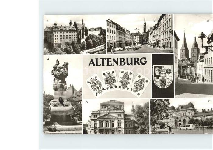 Altenburg Thueringen Schloss Markt Rote Spitzen Skatbrunnen