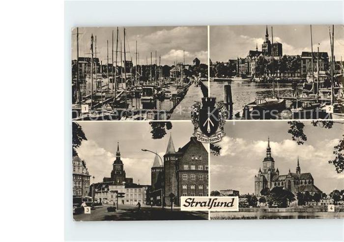 Stralsund Mecklenburg Vorpommern Hafen Marienkirche Platz der Solidaritaet