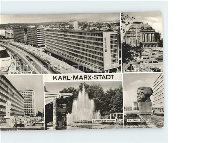 Karl-Marx-Stadt CHEMNITZ Opernhaus Strasse der Nationen Schlossteichanlagen Karl