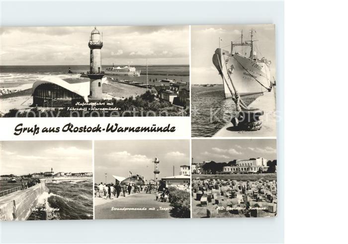 Warnemuende Ostseebad Leuchtturm Schiff Mole Strand
