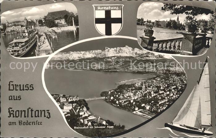 Konstanz Bodensee Faehre Seestrasse Rheinfluss Schweizer Alpen