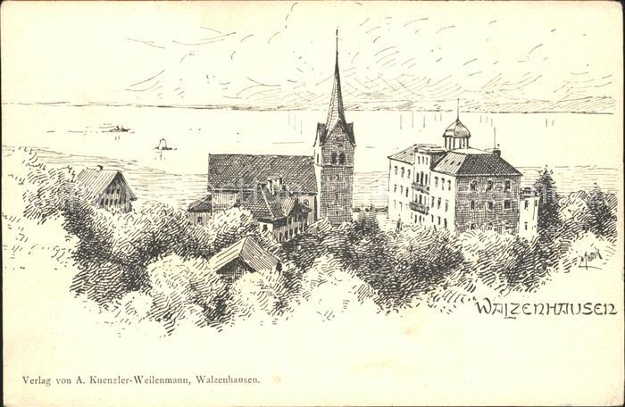 Walzenhausen AR Kirche Zeichnung