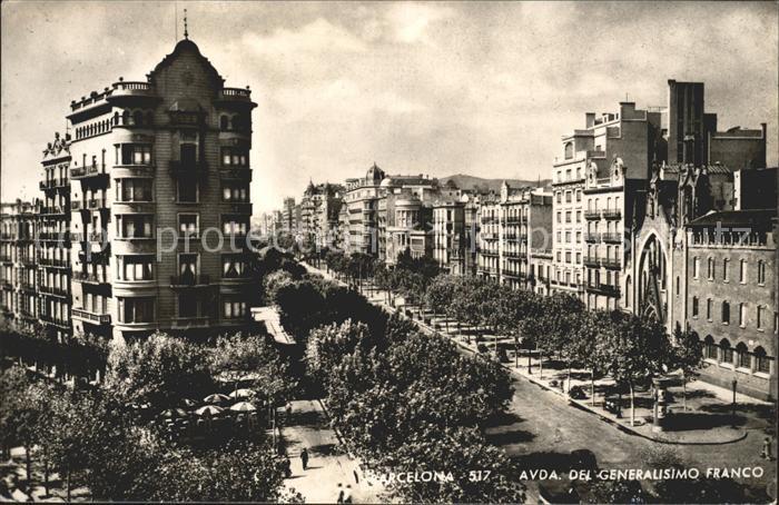 Barcelona Cataluna Avda del Ceneralisimo Franco