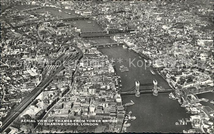 London Fliegeraufnahme Thames Tower Bridge Charing Cross