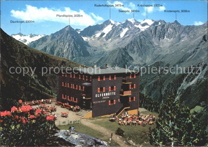 Hall Tirol Daunkogel Pfandlspitze Ruderhofspitze Seespitz Restaurant Elferhuette