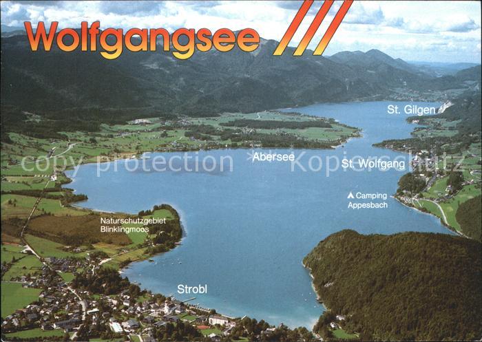 Wolfgangsee Fliegeraufnahme mit Strobi St. Wolfgan Abersee St. Gilgen