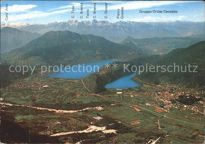 Trentino Dolomiten Laghi Caldonazzo e Levico Fliegeraufnahme