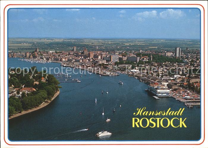 ROSTOCK  CITY Fliegeraufnahme mit Hafen