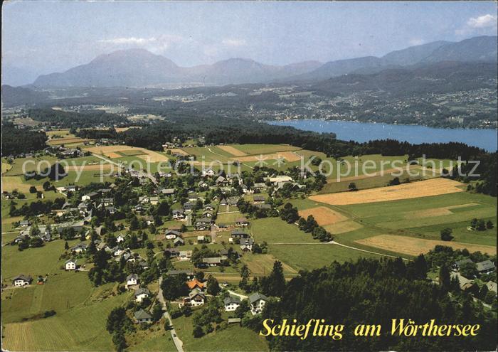Schiefling See Fliegeraufnahme mit Woerthersee
