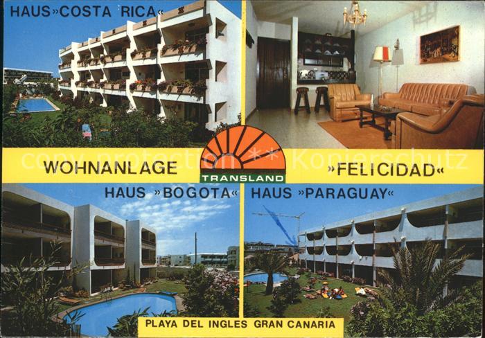 Playa del Ingles Wohnanlage Felicidad Haus Costa Rica Bogota und Paraguay