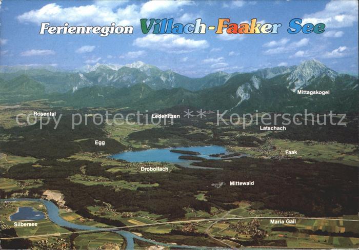 Villach Kaernten Ferienregion Villach Faaker See Panorama