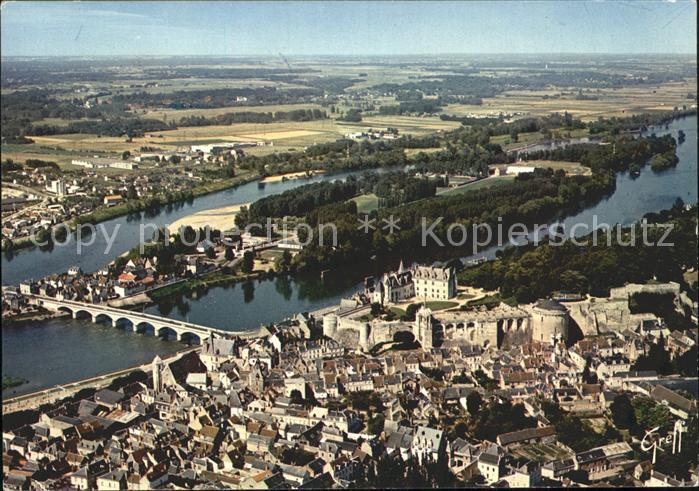 Amboise Le Chatau la ville et l'Ille d Or Vue aerienne