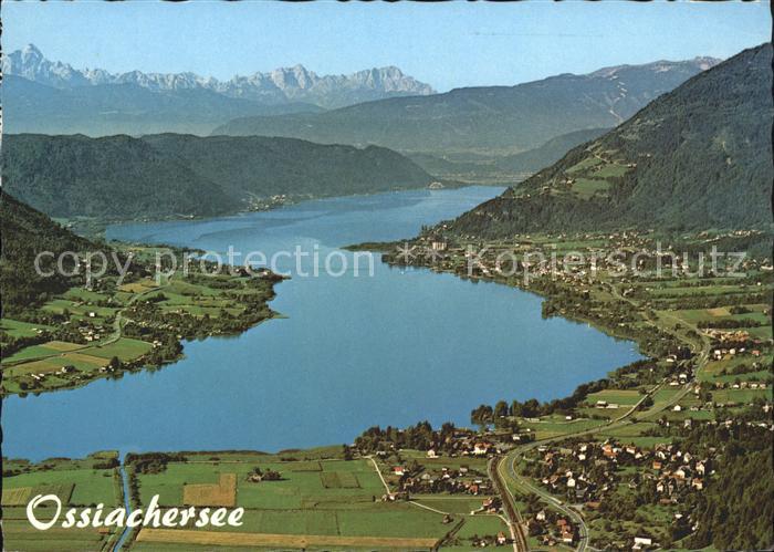 Ossiachersee Panorama mit Julische Alpen Steindorf Stiegl und Ossiach