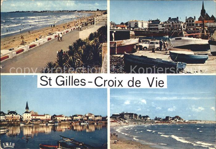 Saint-Gilles-Croix-de-Vie Vendee Le port et la plage de St Gilles Vue partielle