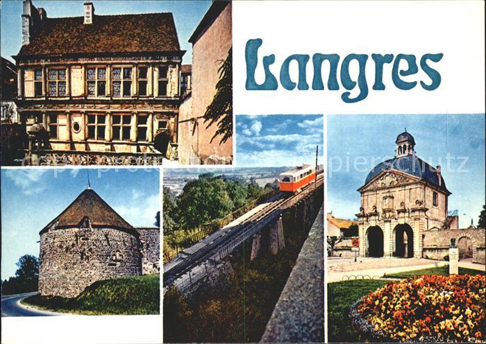 Langres Teilansichten Turm Bahn Brücke