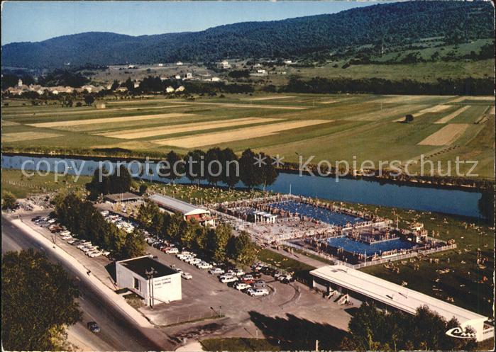 Besancon Doubs Vue aerienne La piscine au bord du Doubs