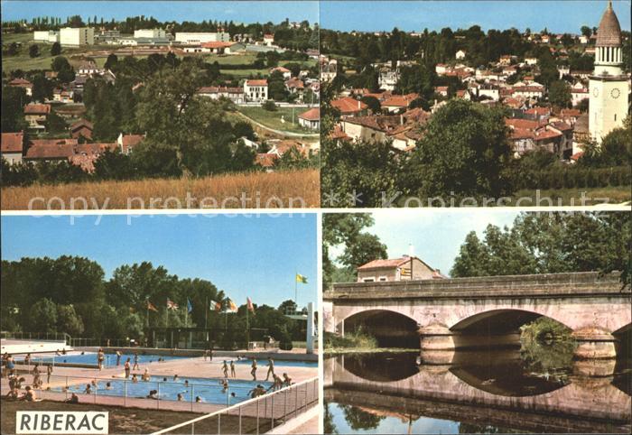 Riberac Le Lycee Vue generale La Piscine Pont sur la Dronne