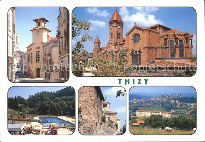 Thizy Rhone Kirchen Schwimmbad Panorama