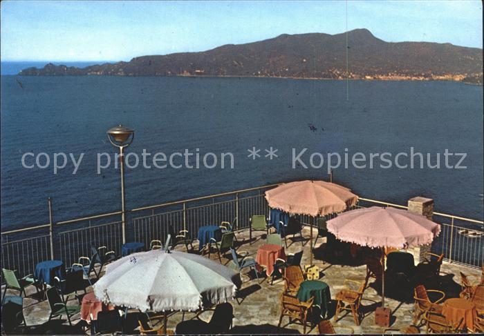 Genua Genova Liguria Veduta del Golfo dal Tigullios Rocks Terrasse