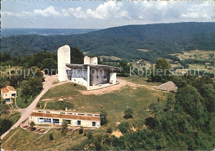 Ronchamp Haute Saone Chapelle de ND du Haut Vue aerienne