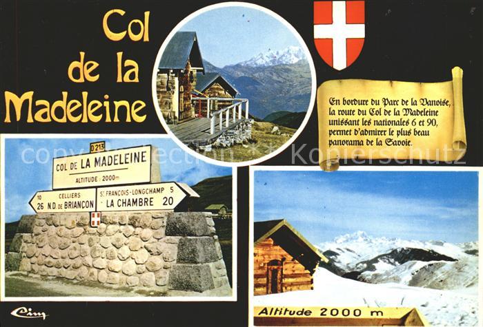 Col de la Madeleine Panorama Wegweiser Berggasthaus