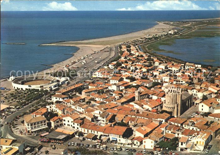 Saintes-Maries-de-la-Mer Vue aerienne de la ville