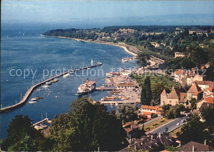Thonon-les-Bains Le port et les quais Vue generale aerienne