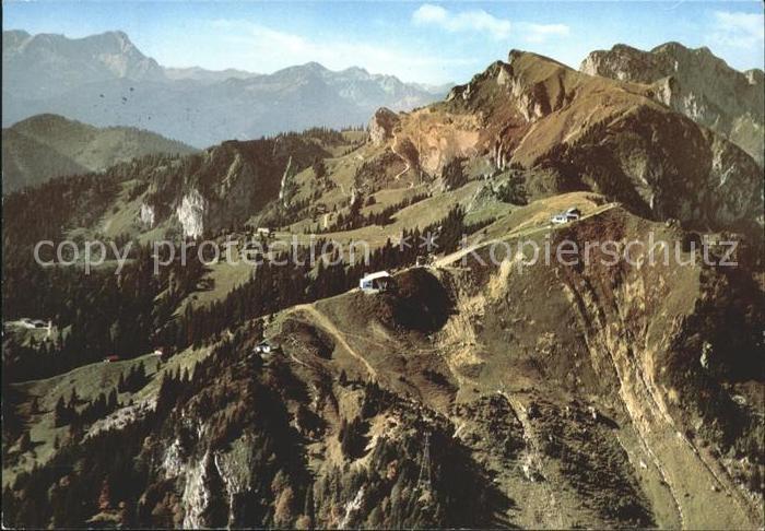Lenggries Brauneck mit Zugspitze Ammergauer Latschenkopf und Benediktinerwand