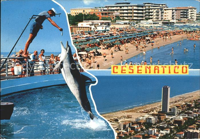 Cesenatico Strandpartie Delphinarium Hotelturm